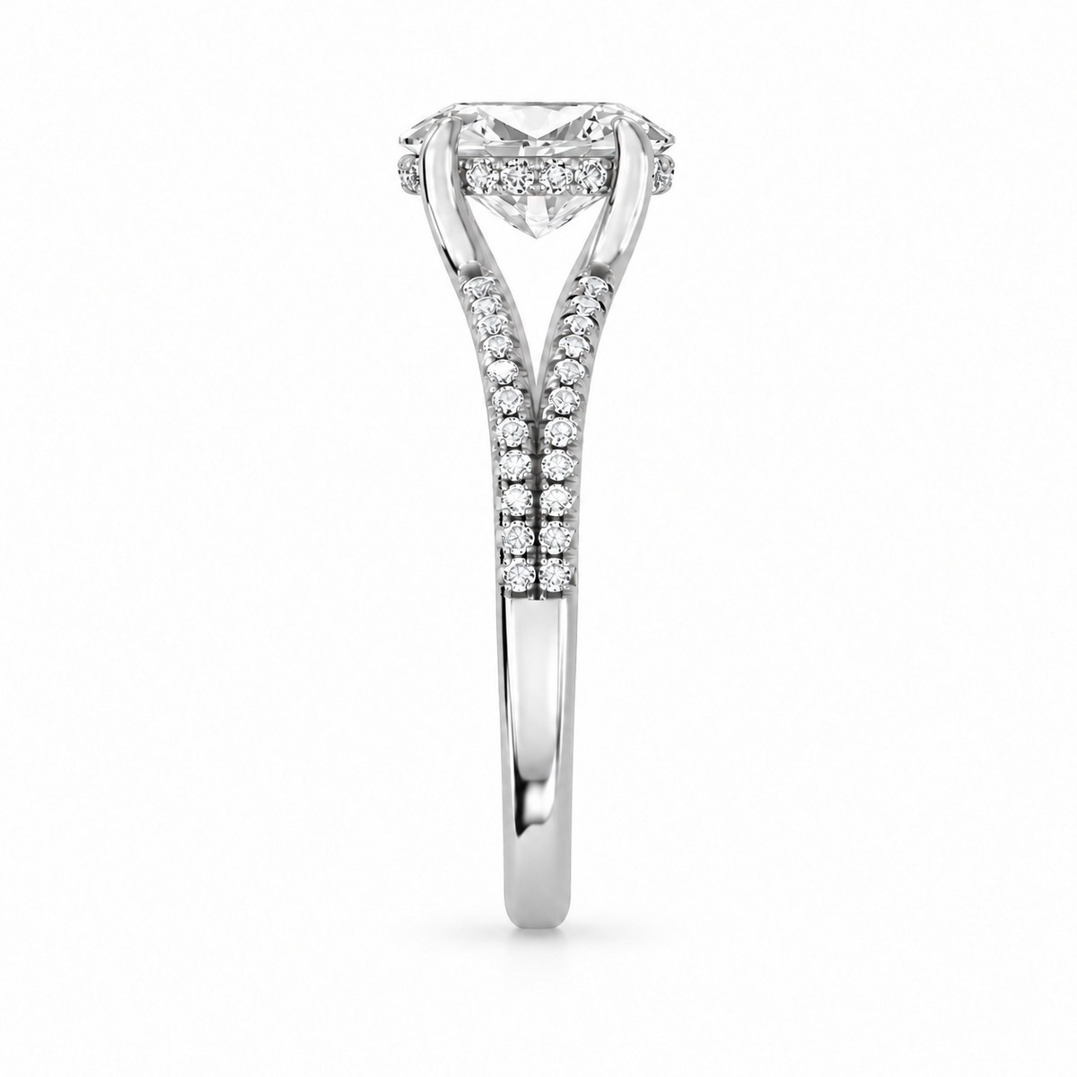 Oval, white gold