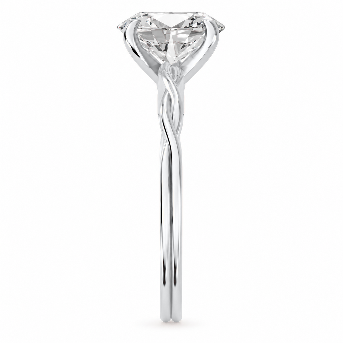 Oval, white gold