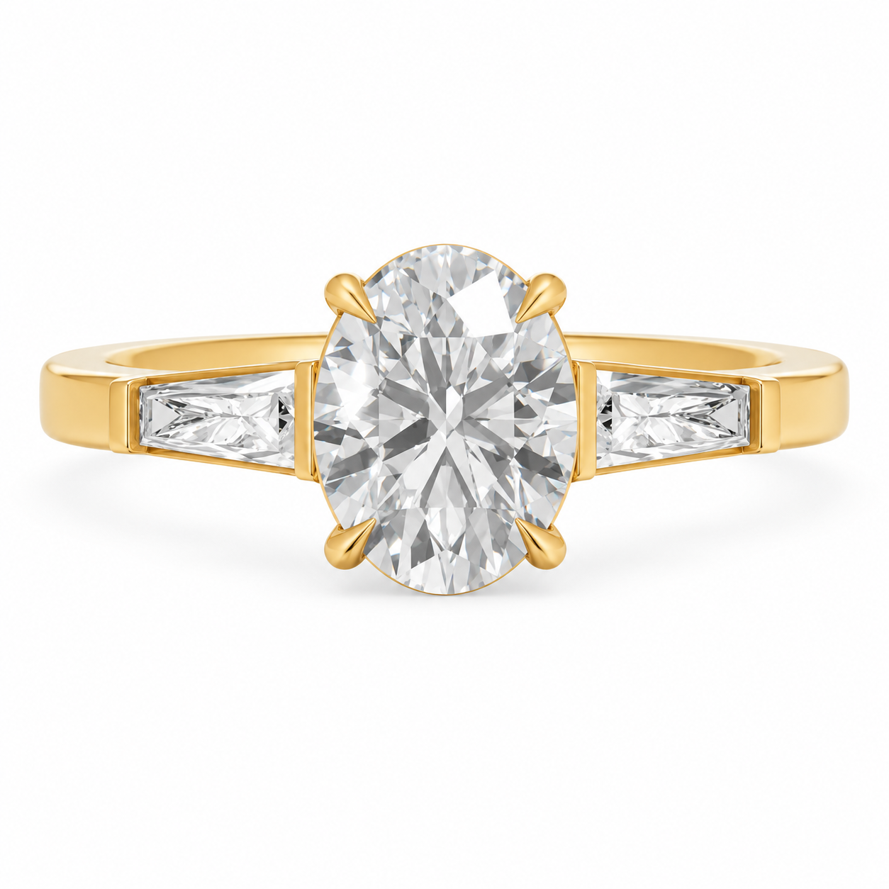Oval, yellow gold