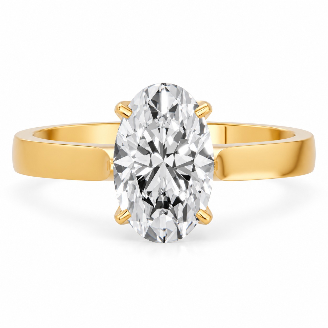Oval, yellow gold