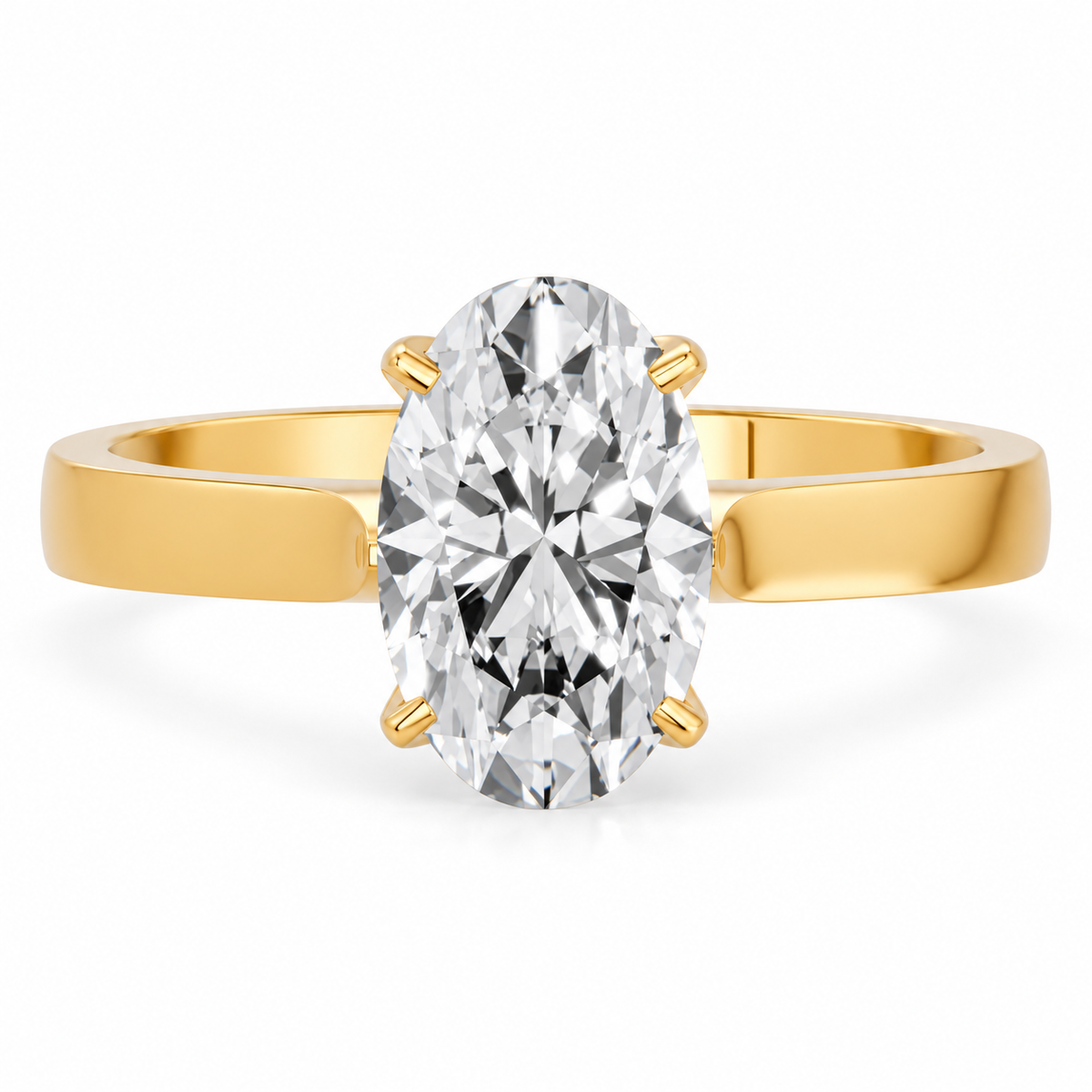 Oval, yellow gold
