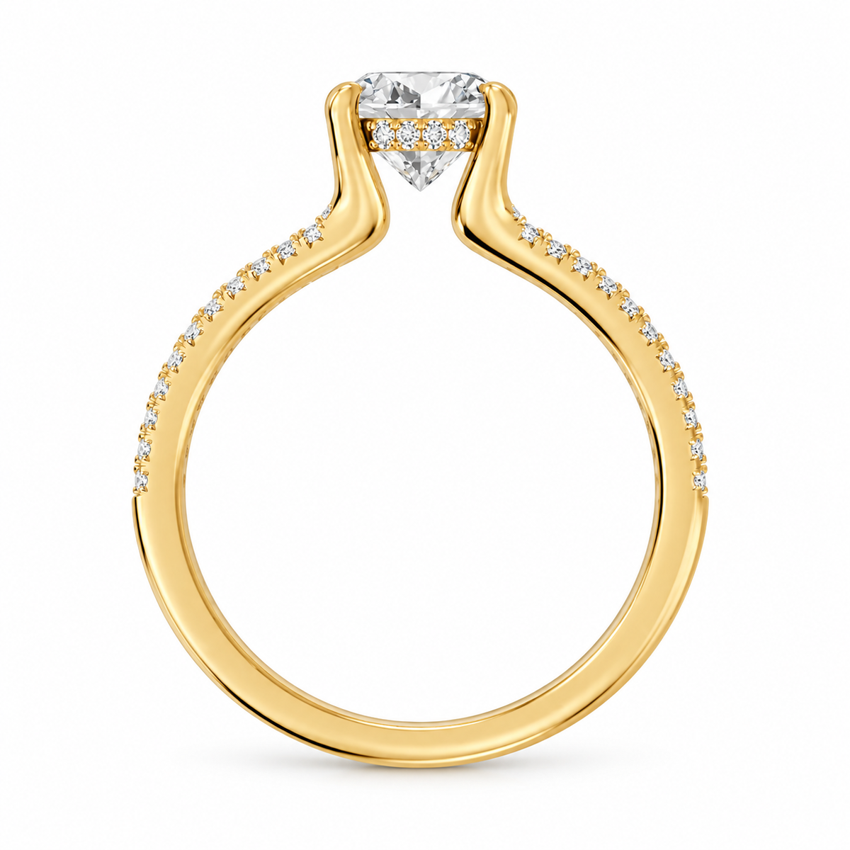 Oval, yellow gold
