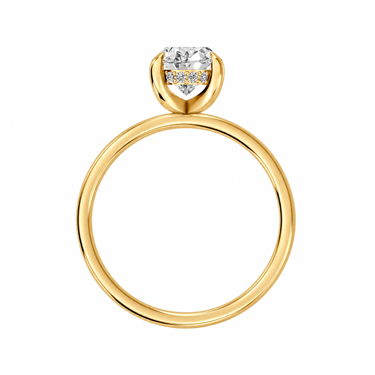 Oval, yellow gold