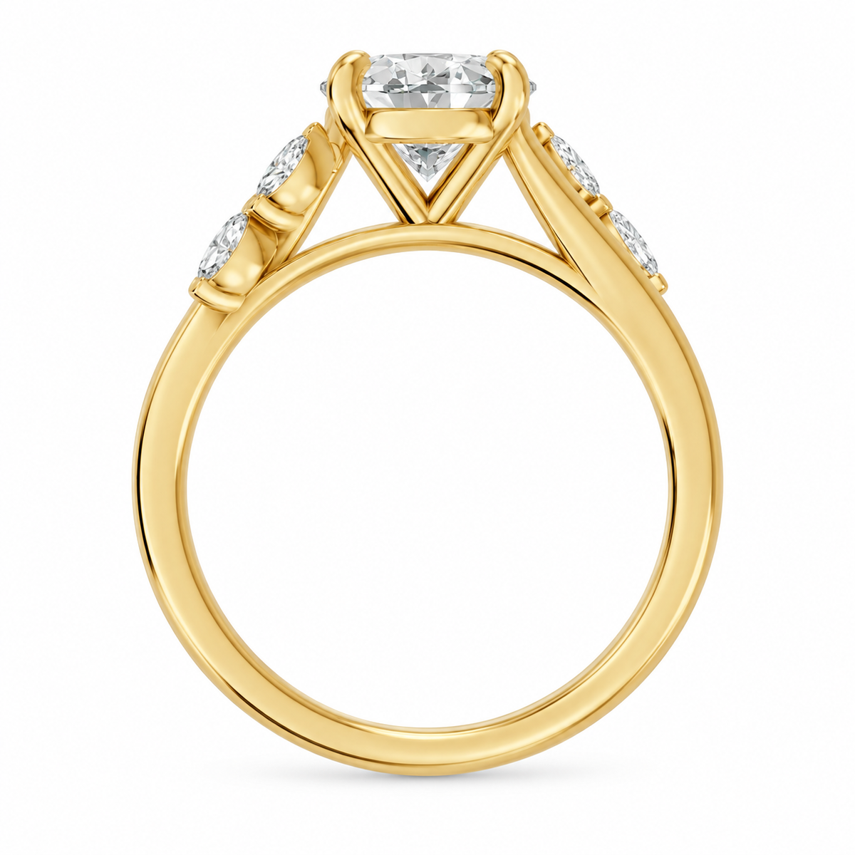 Oval, yellow gold
