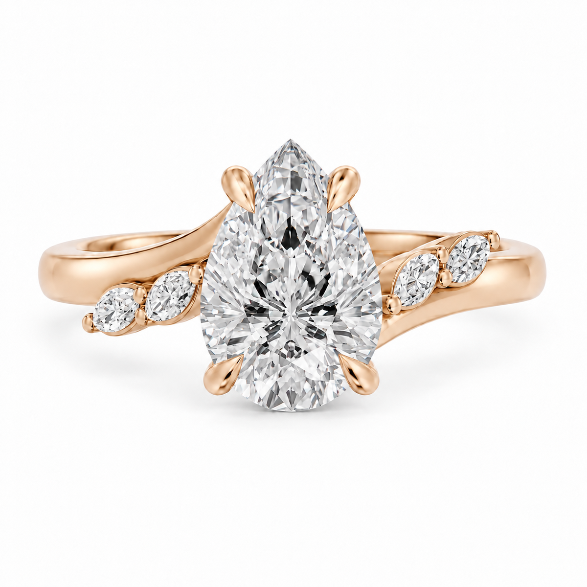 Pear, rose gold