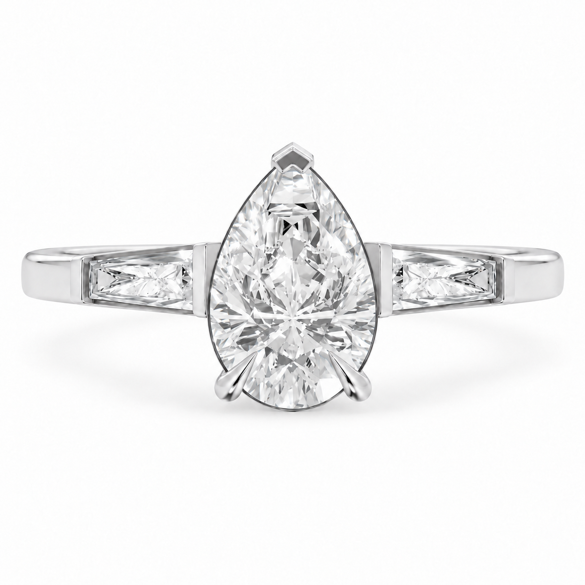 Pear, white gold
