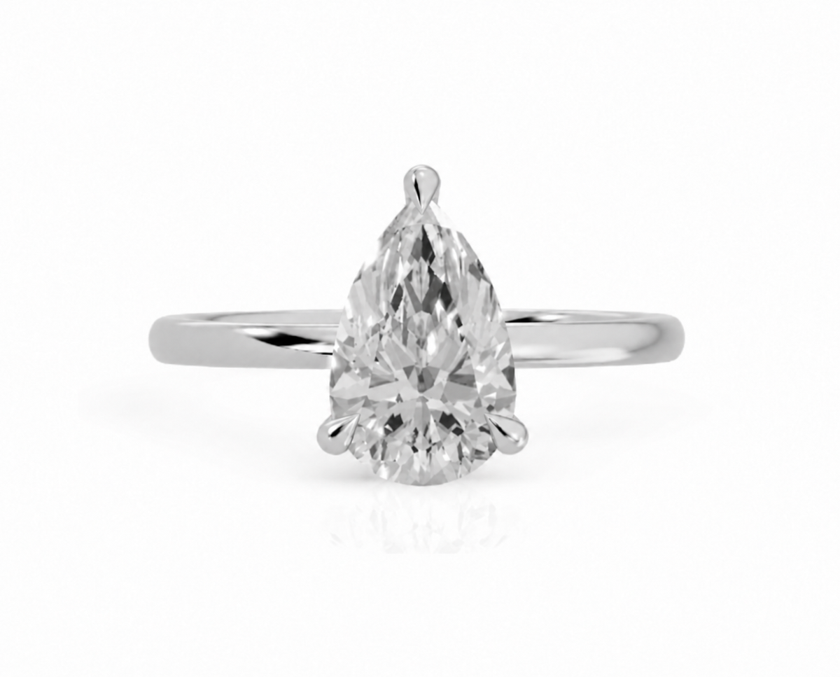 Pear, white gold
