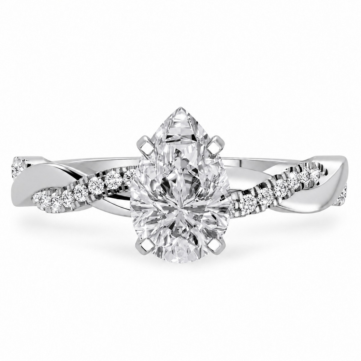 Pear, white gold