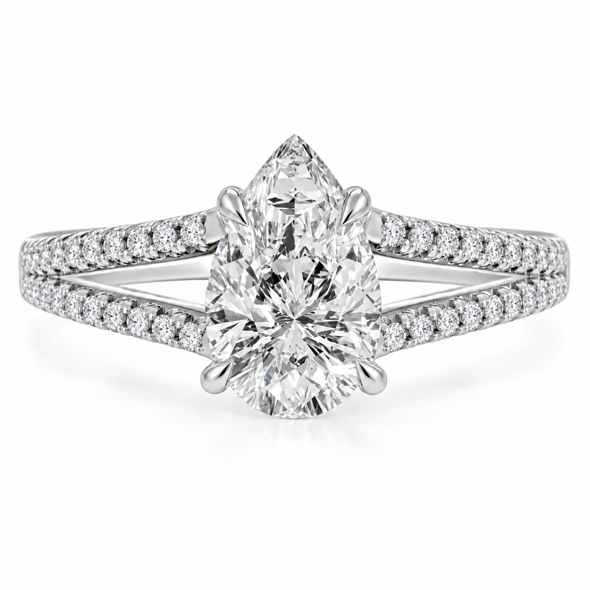 Pear, white gold
