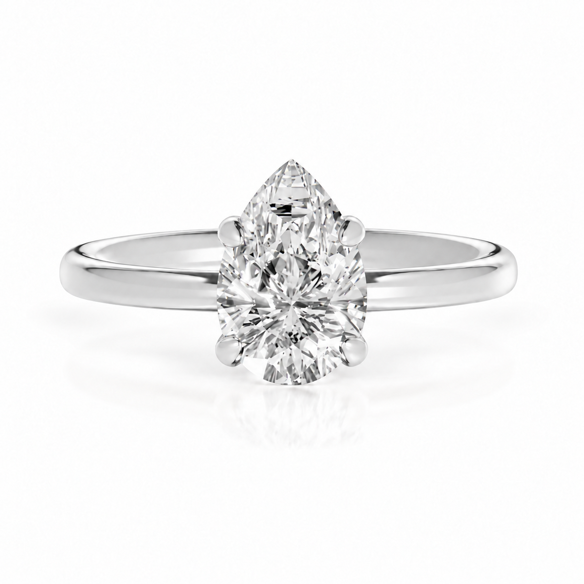 Pear, white gold