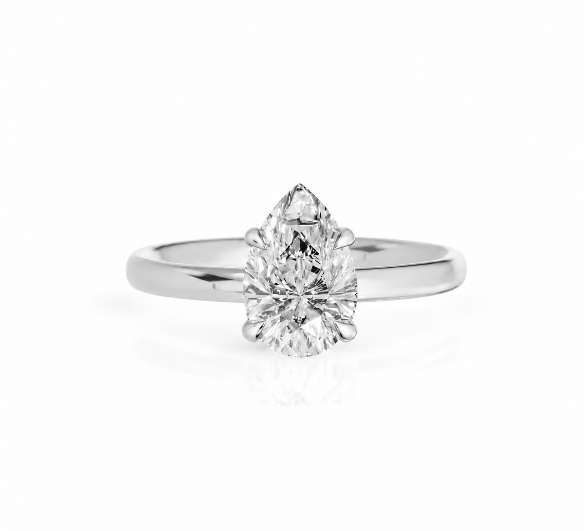 Pear, white gold