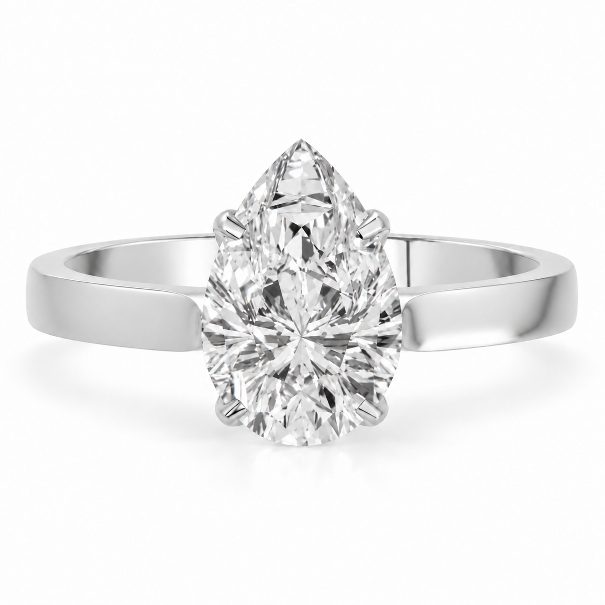 Pear, white gold