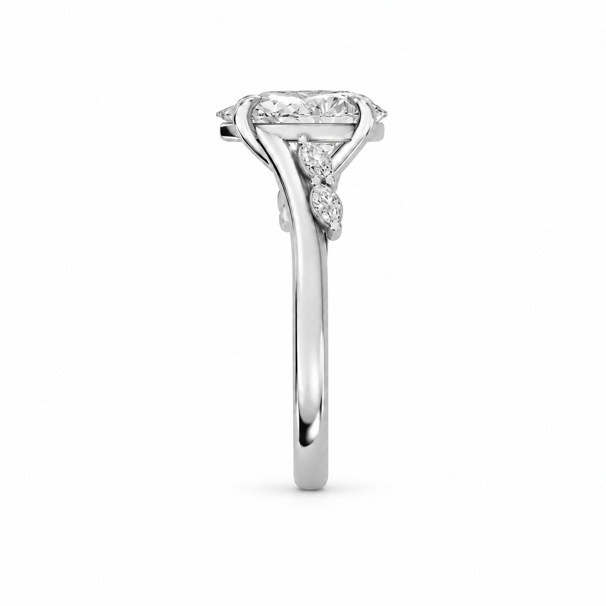 Pear, white gold