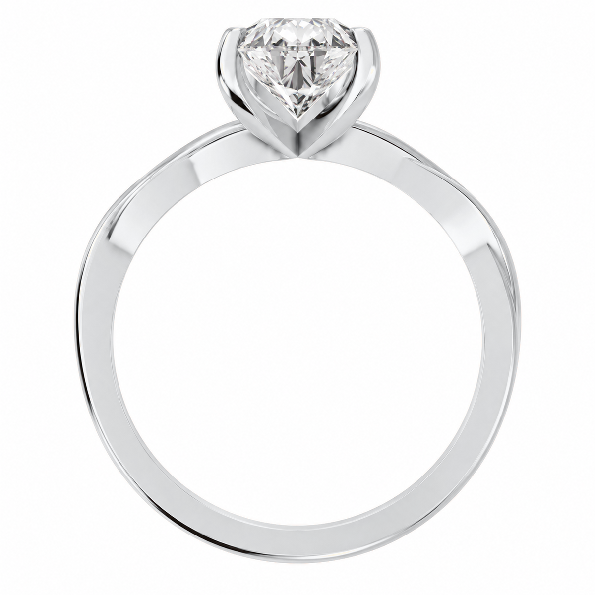 Pear, white gold