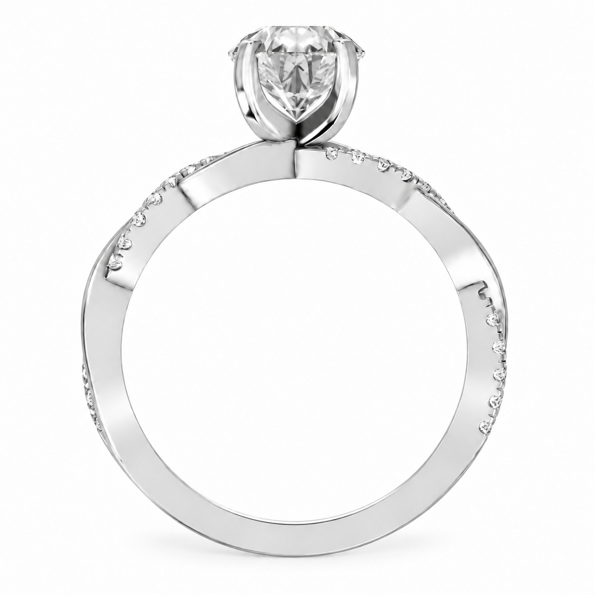 Pear, white gold