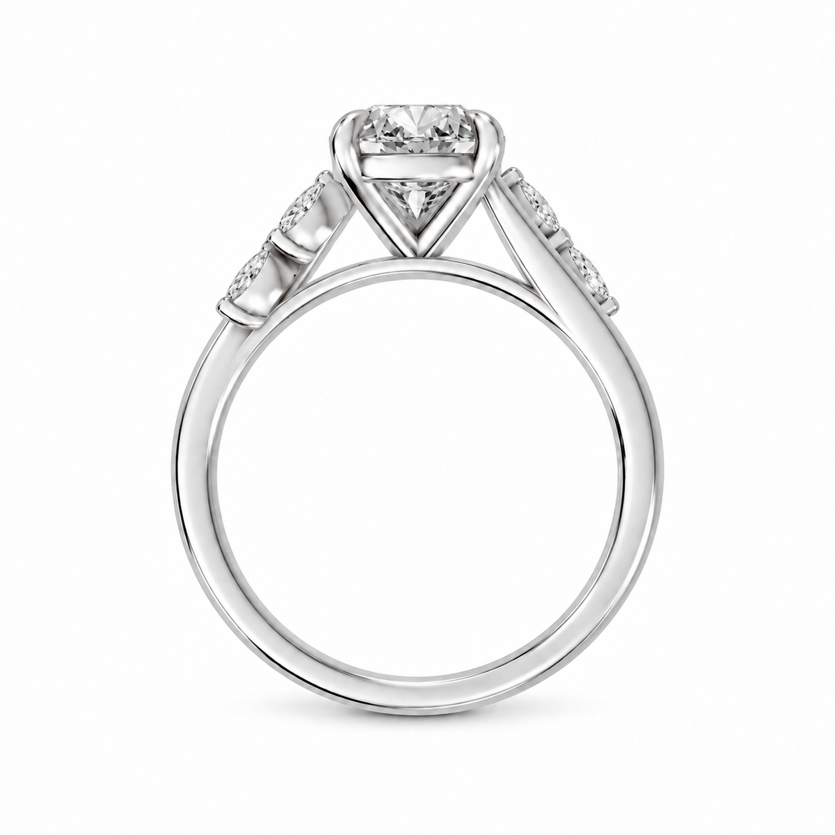 Pear, white gold