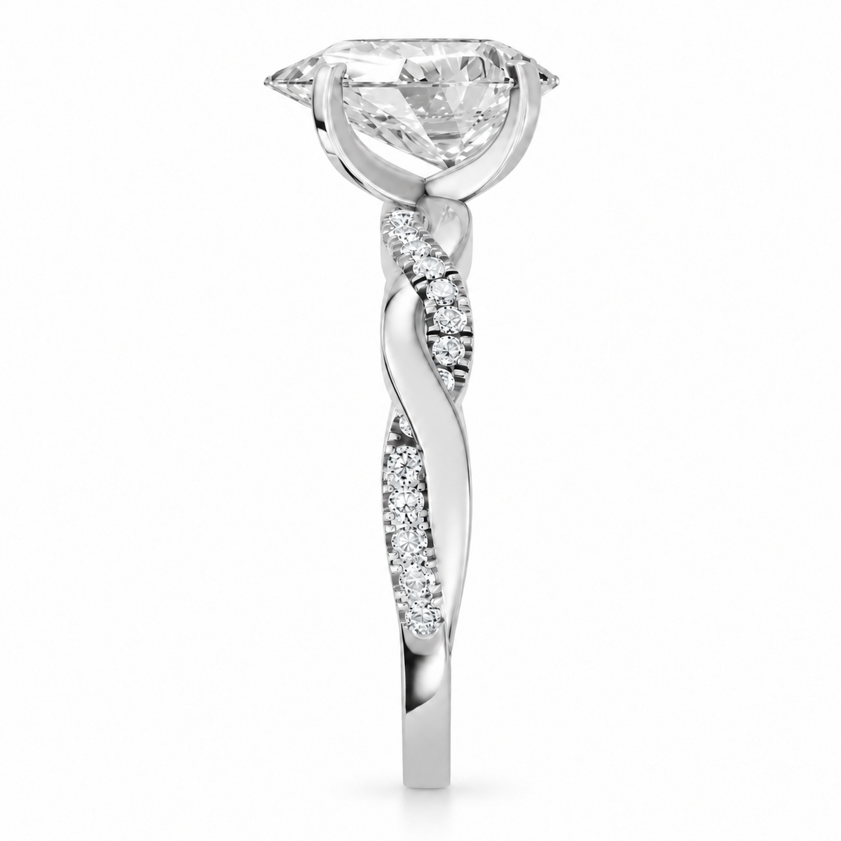 Pear, white gold