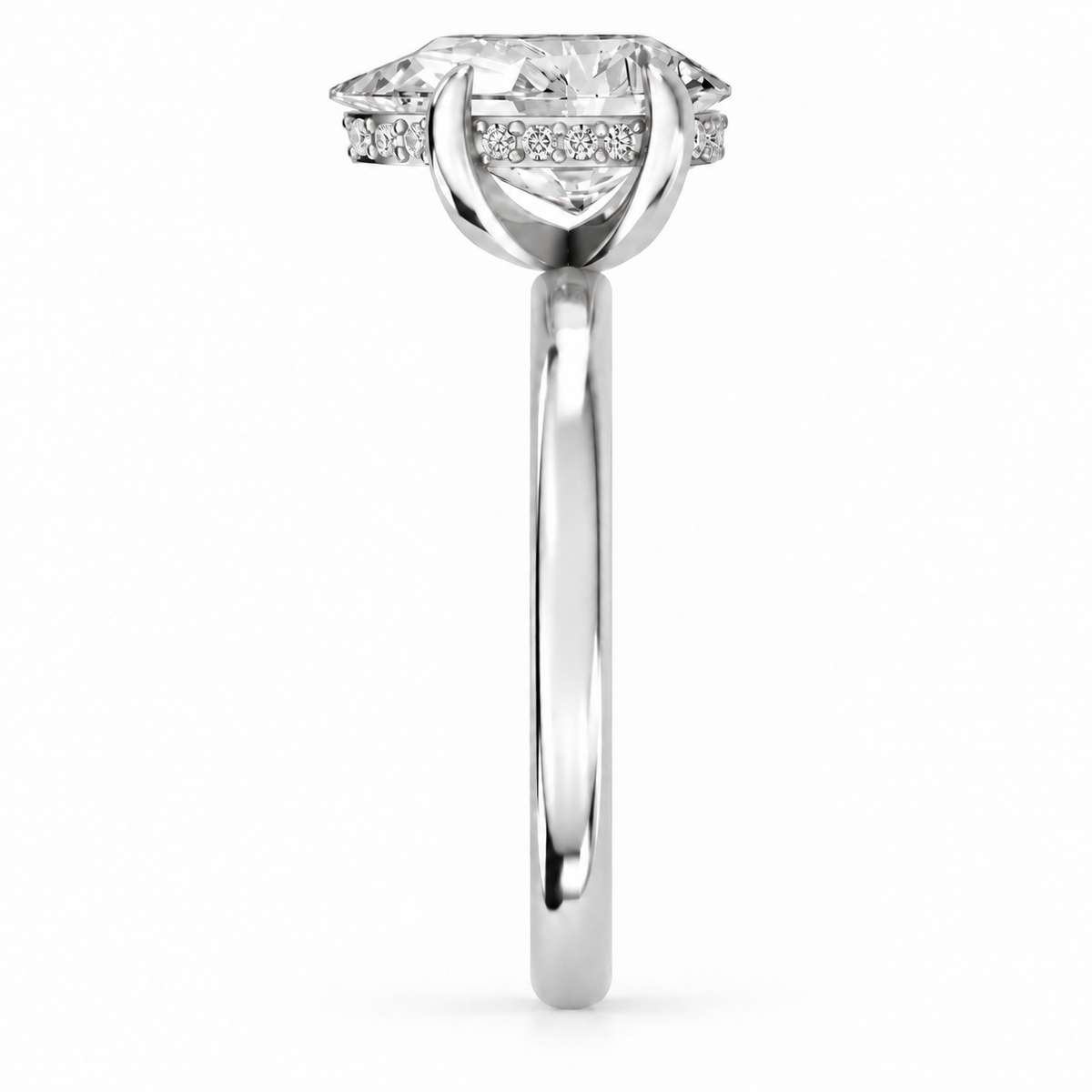 Pear, white gold