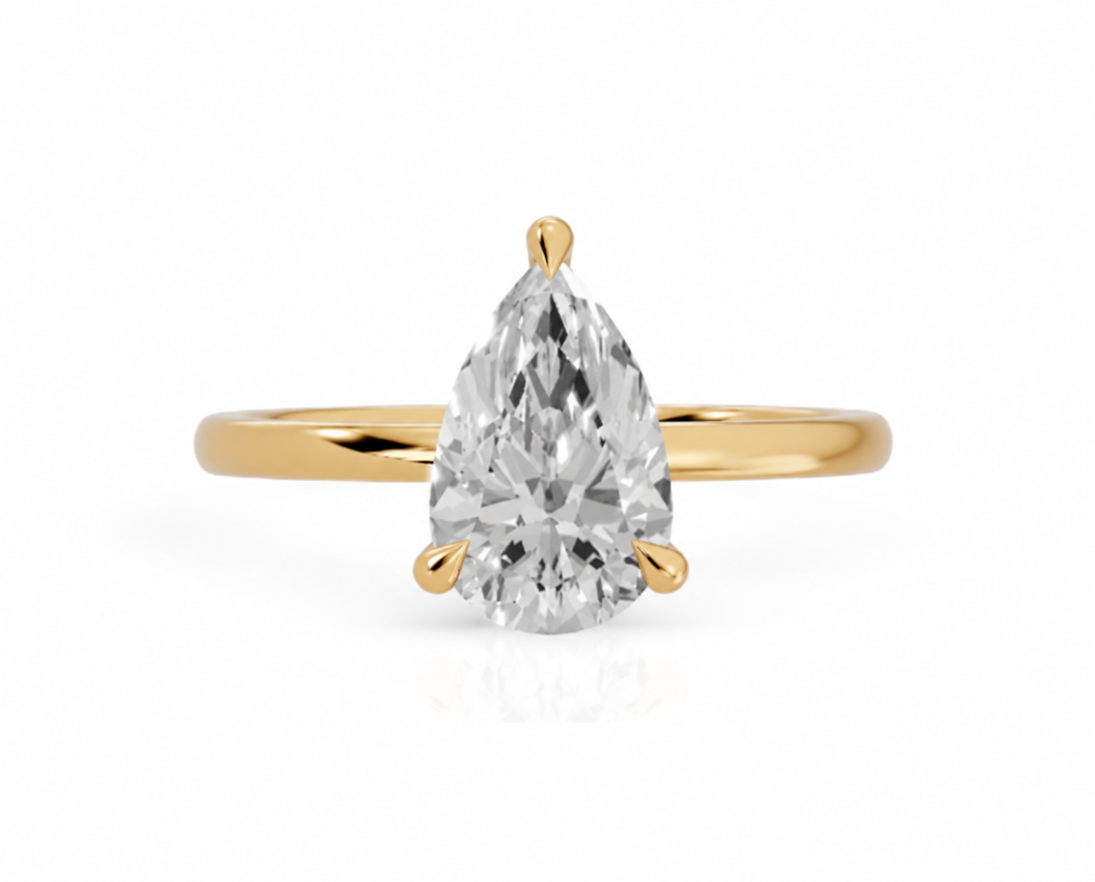 Pear, yellow gold