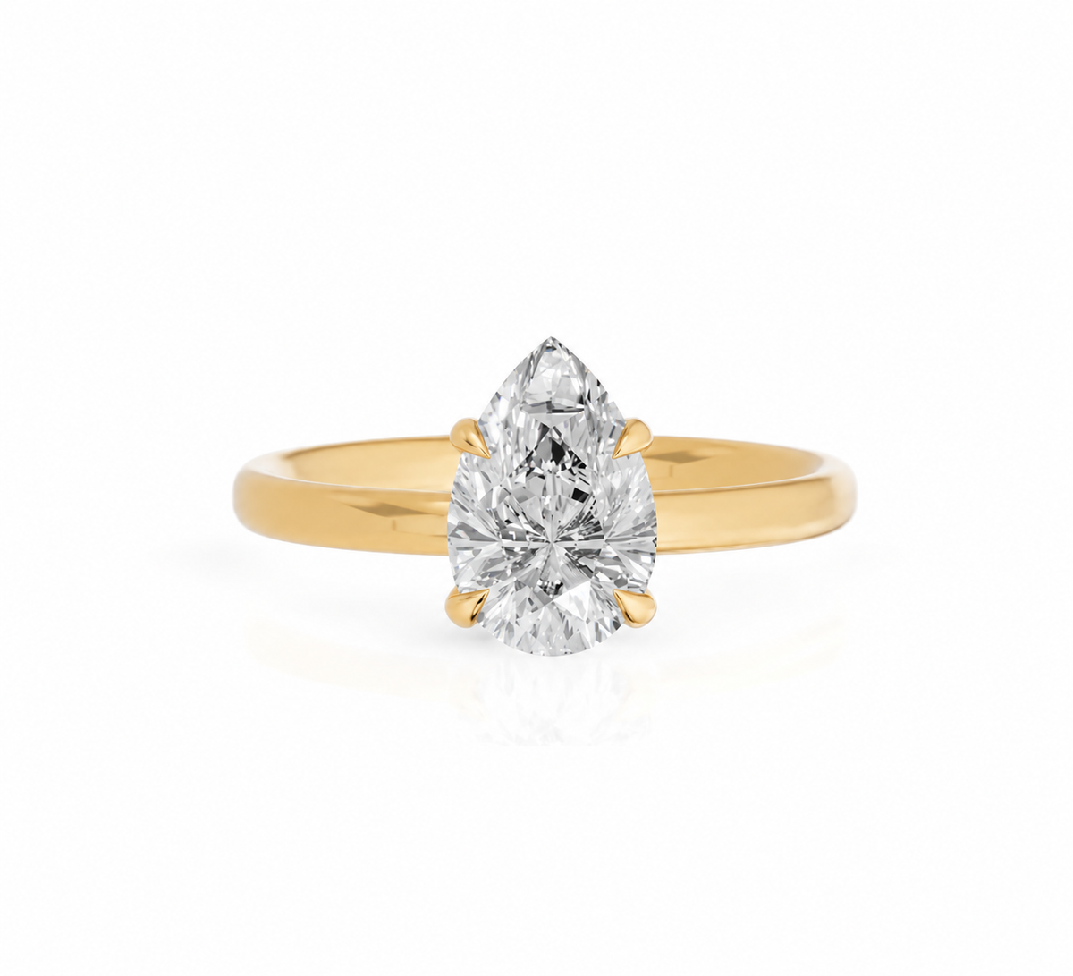 Pear, yellow gold