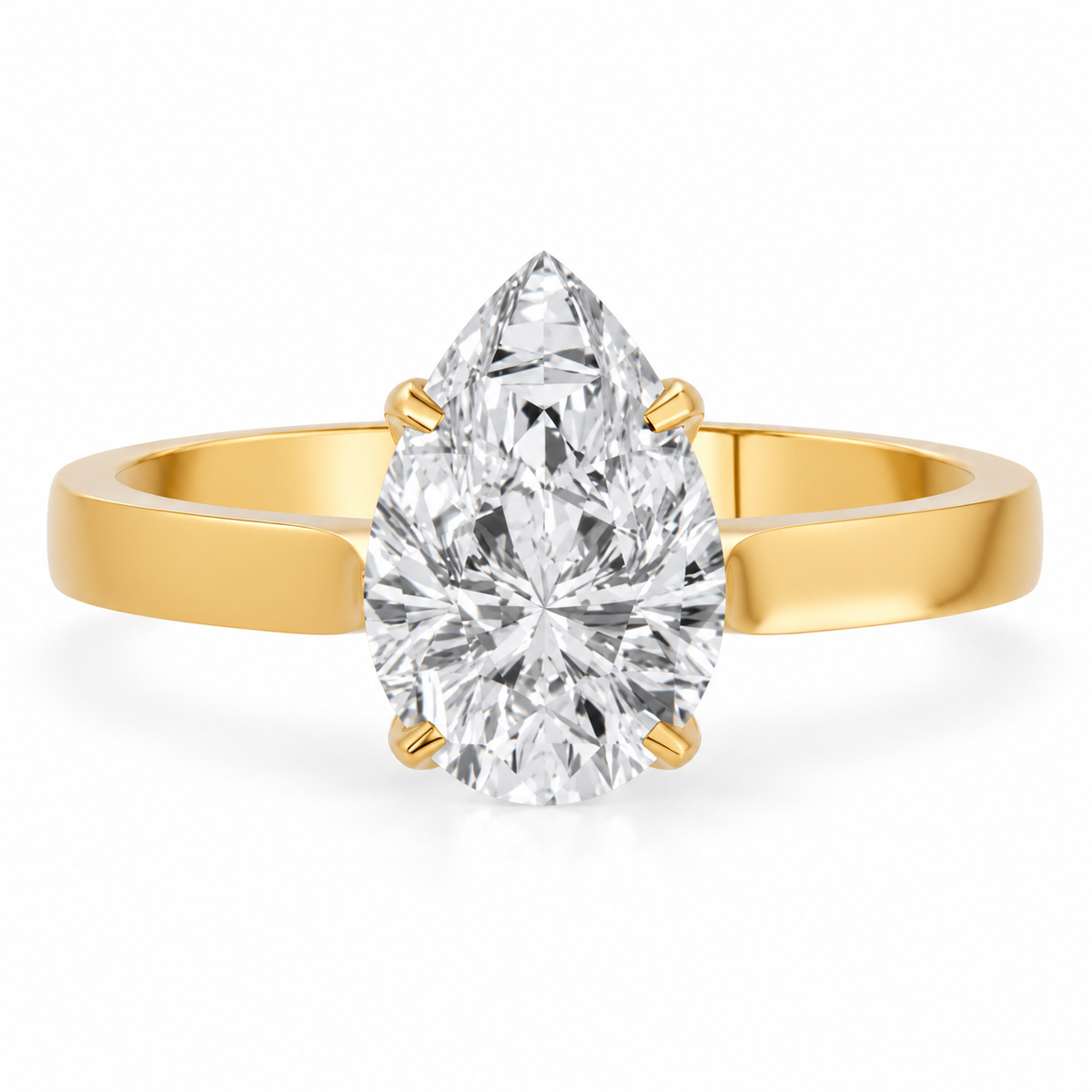 Pear, yellow gold