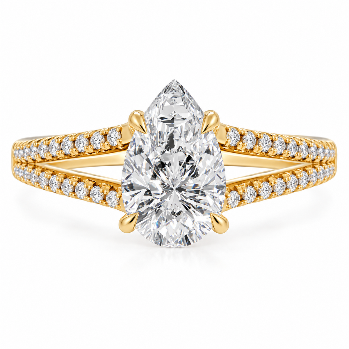 Pear, yellow gold