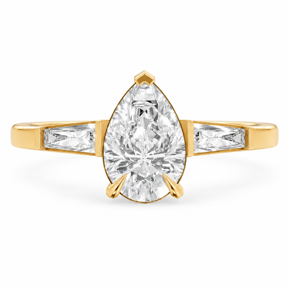 Pear, yellow gold