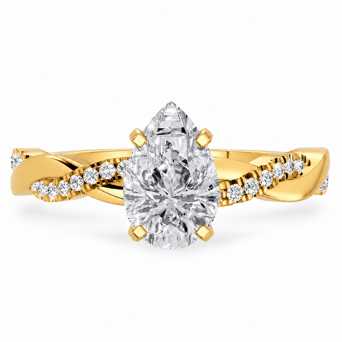 Pear, yellow gold
