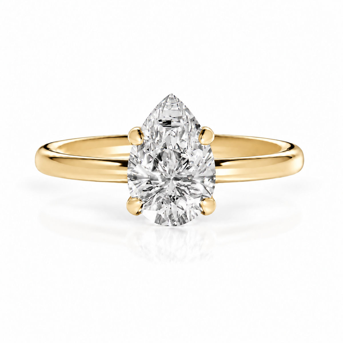 Pear, yellow gold