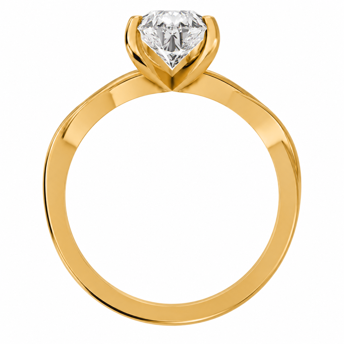 Pear, yellow gold