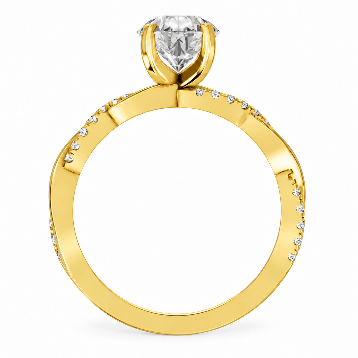 Pear, yellow gold