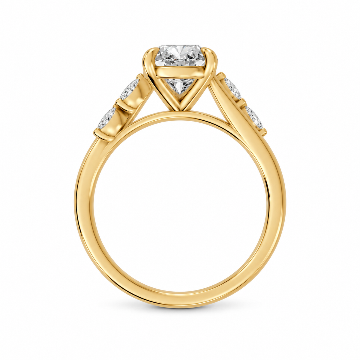 Pear, yellow gold