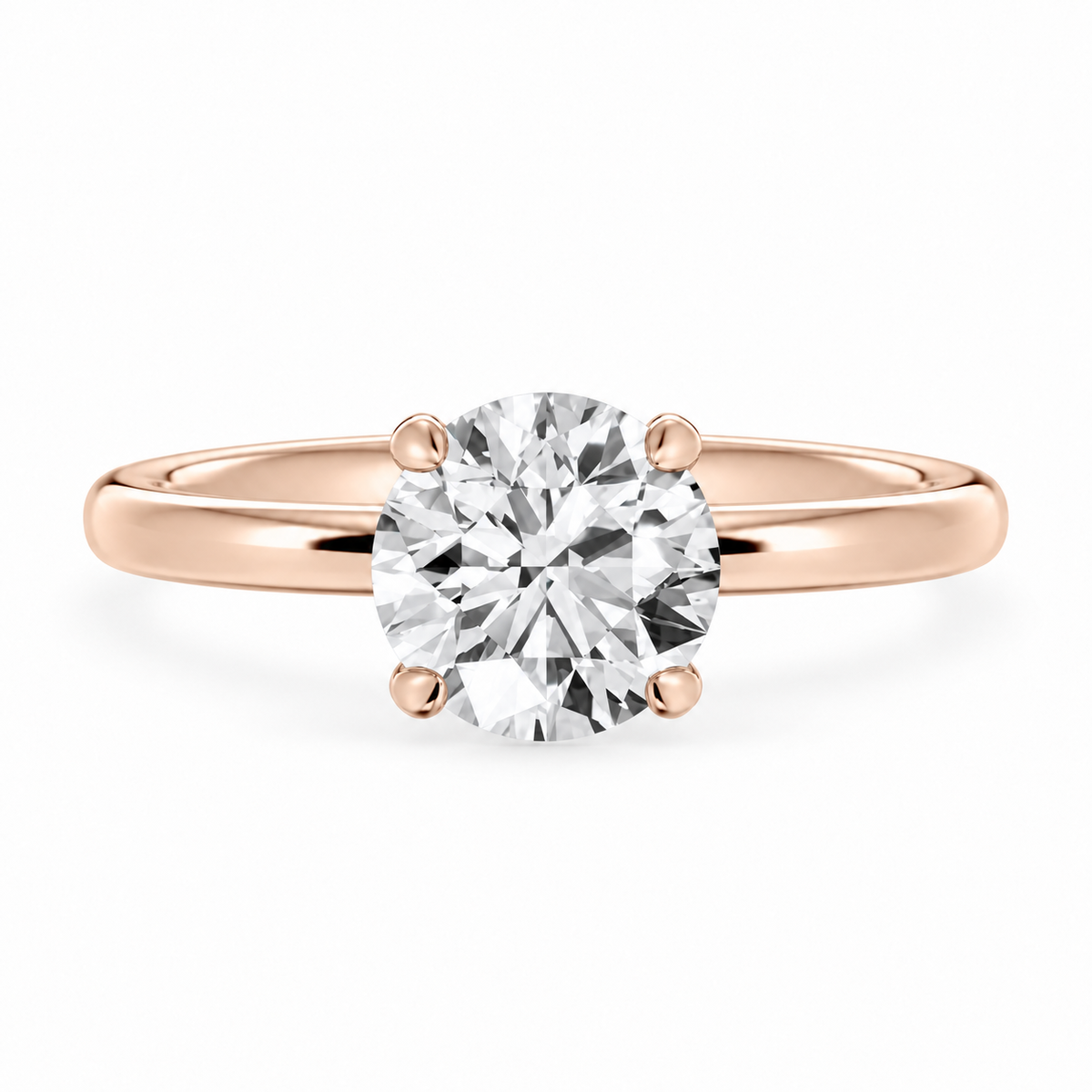 Round, rose gold