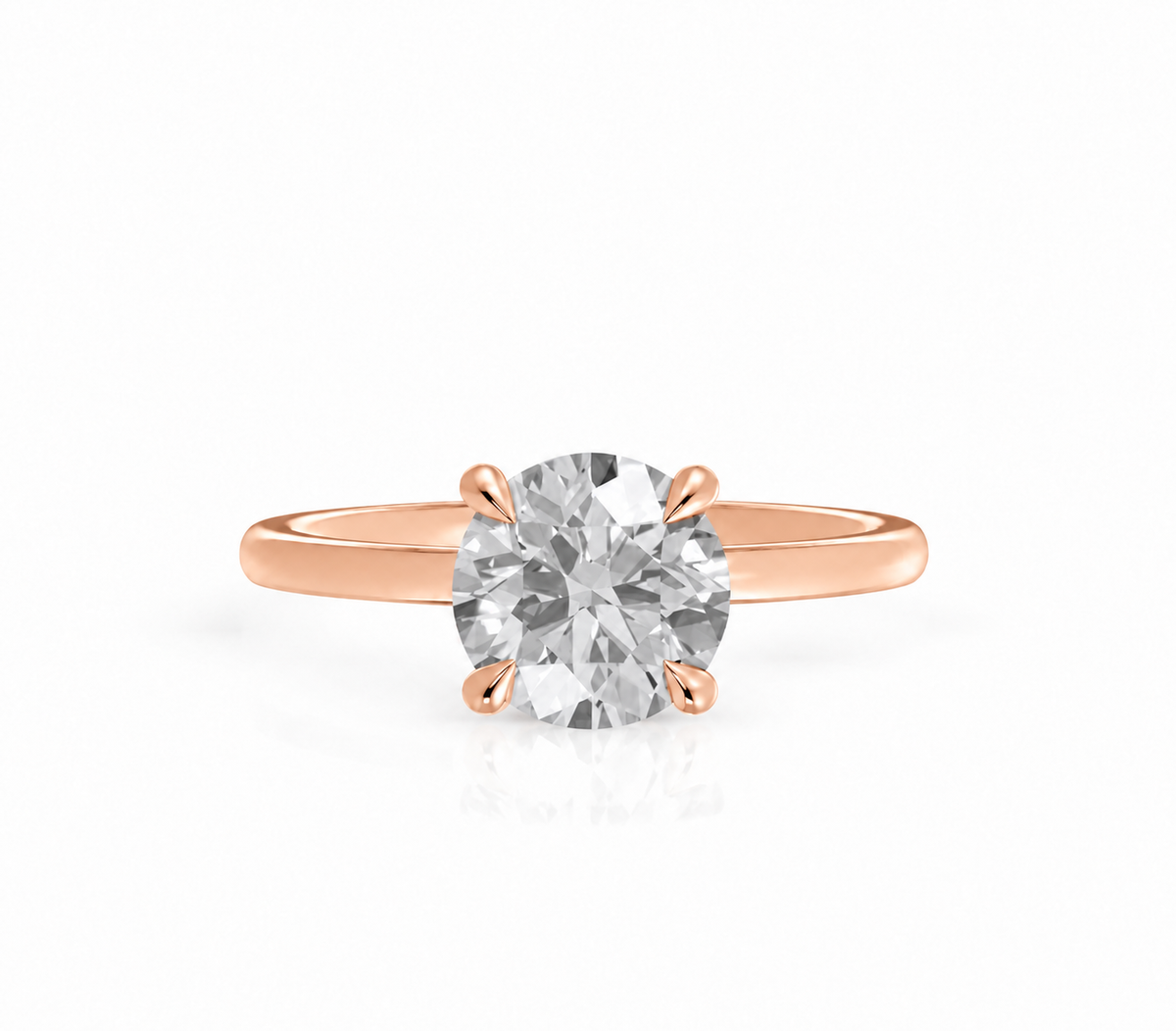 Round, rose gold