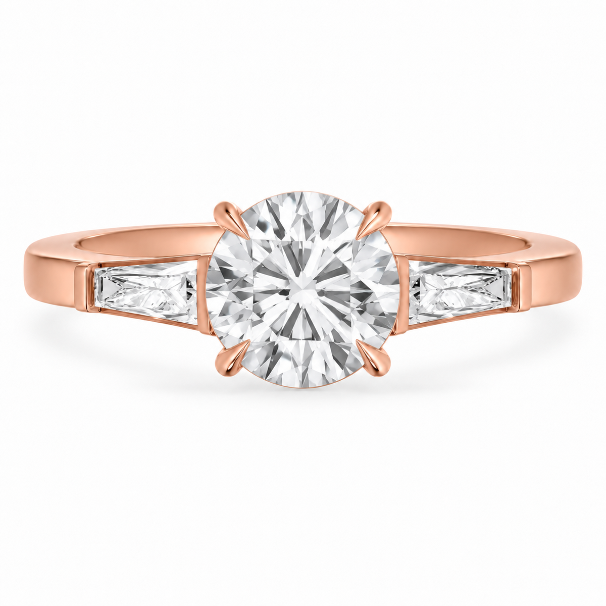 Round, rose gold