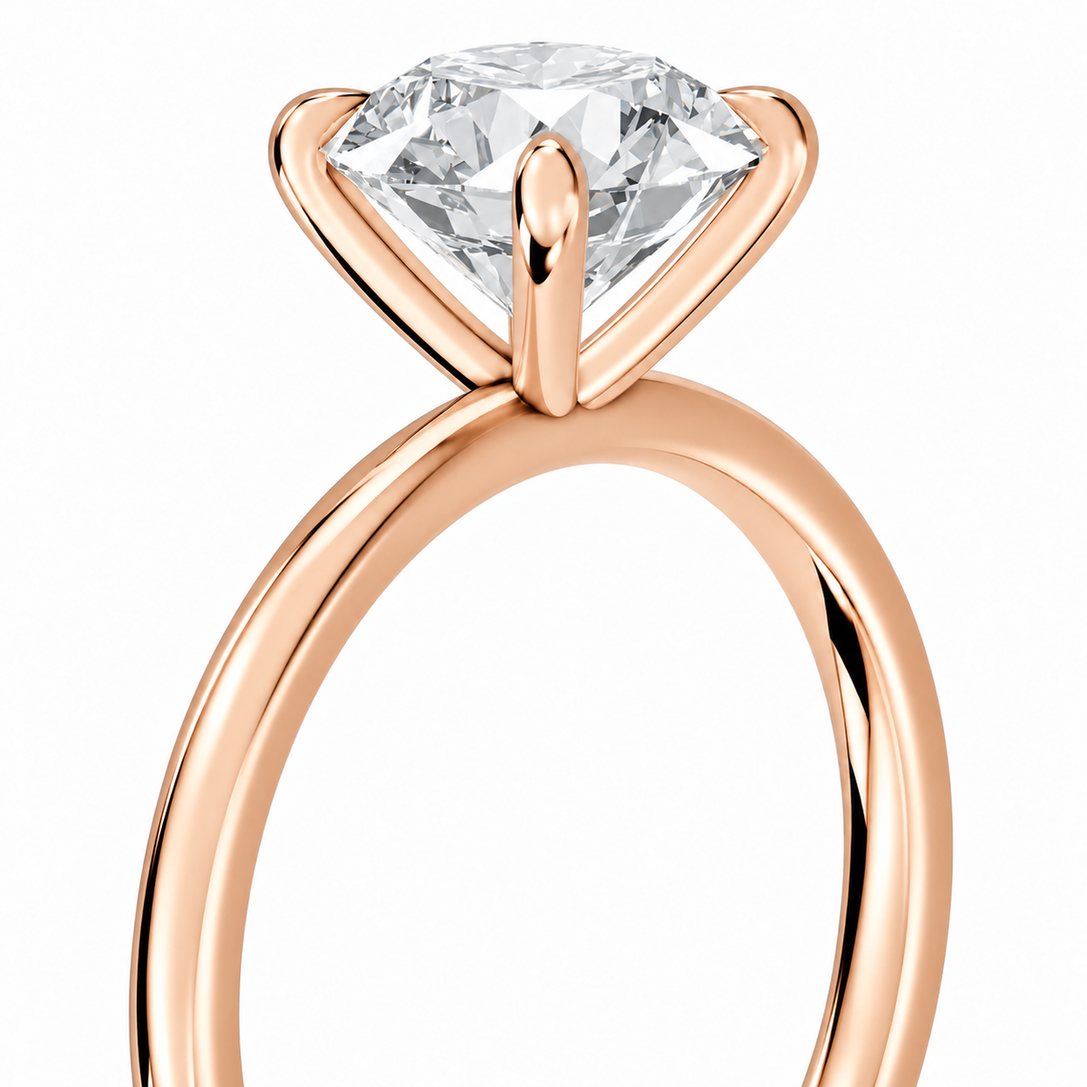 Round, rose gold