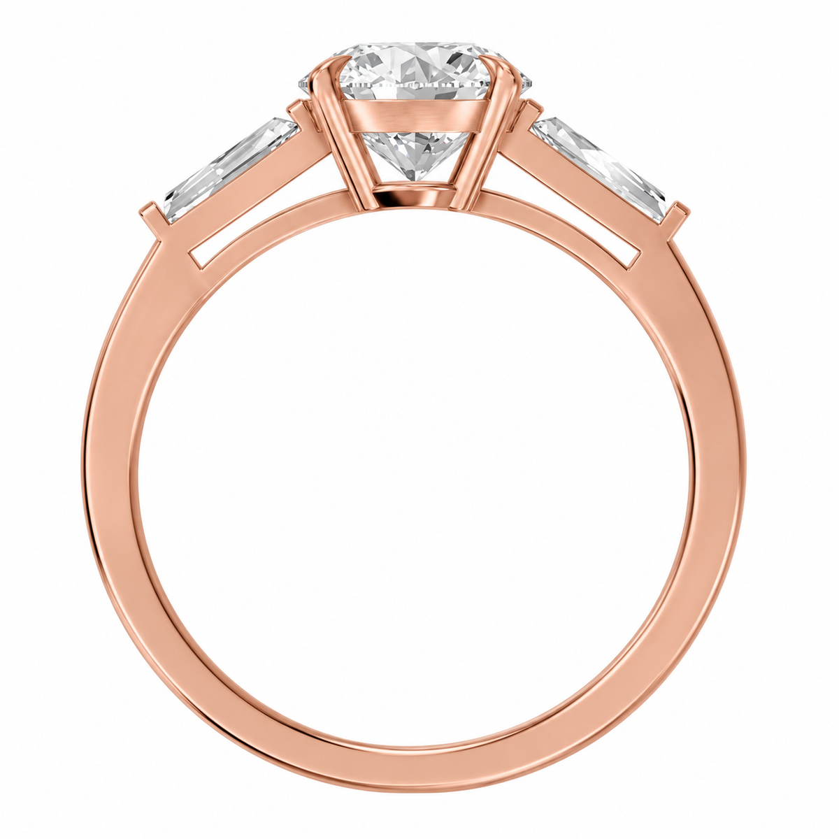 Round, rose gold