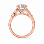 Round, rose gold