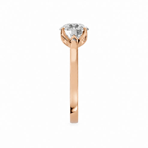 Round, rose gold