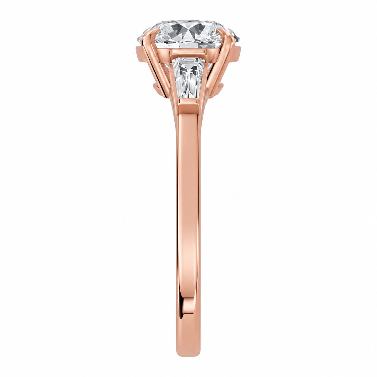 Round, rose gold