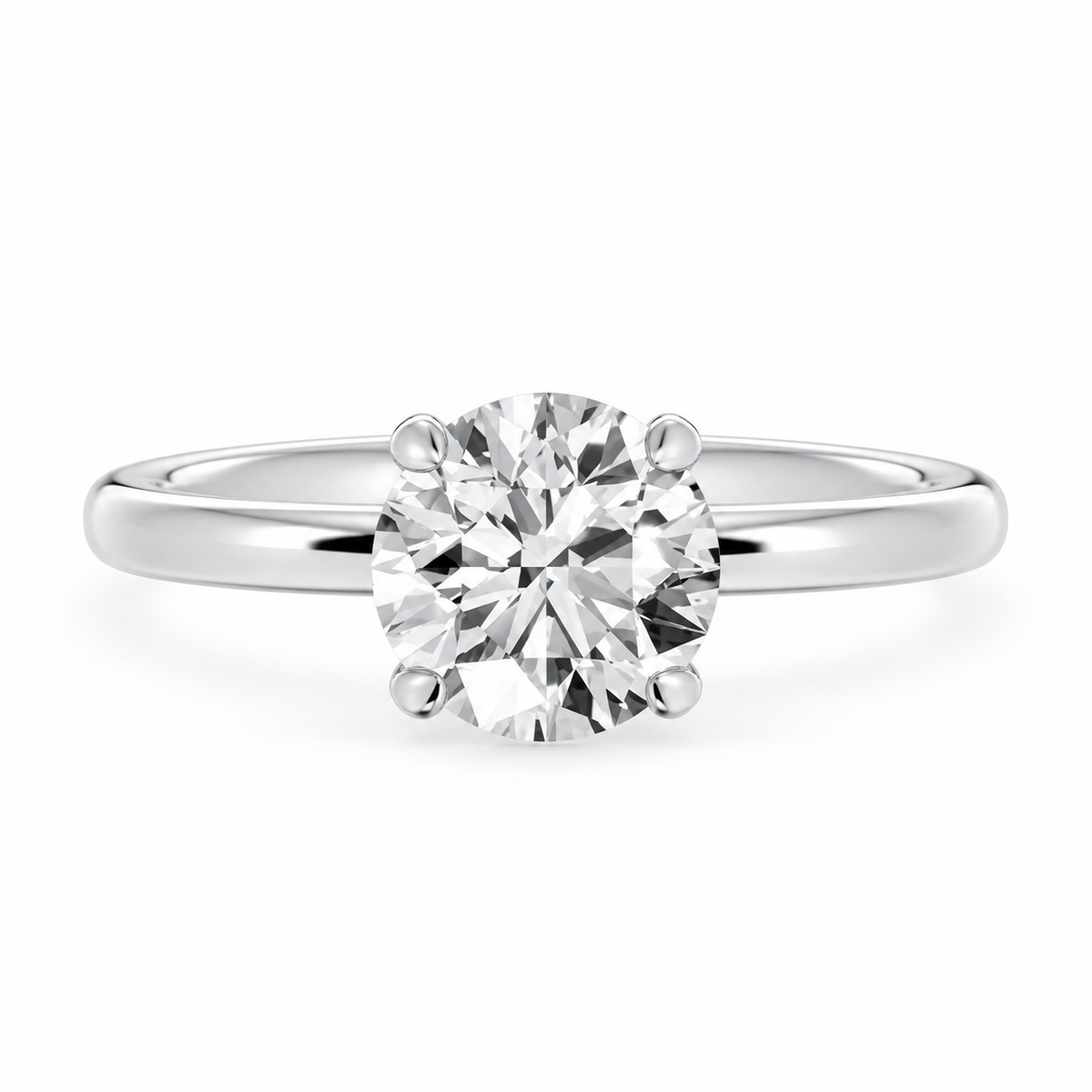 Round, white gold