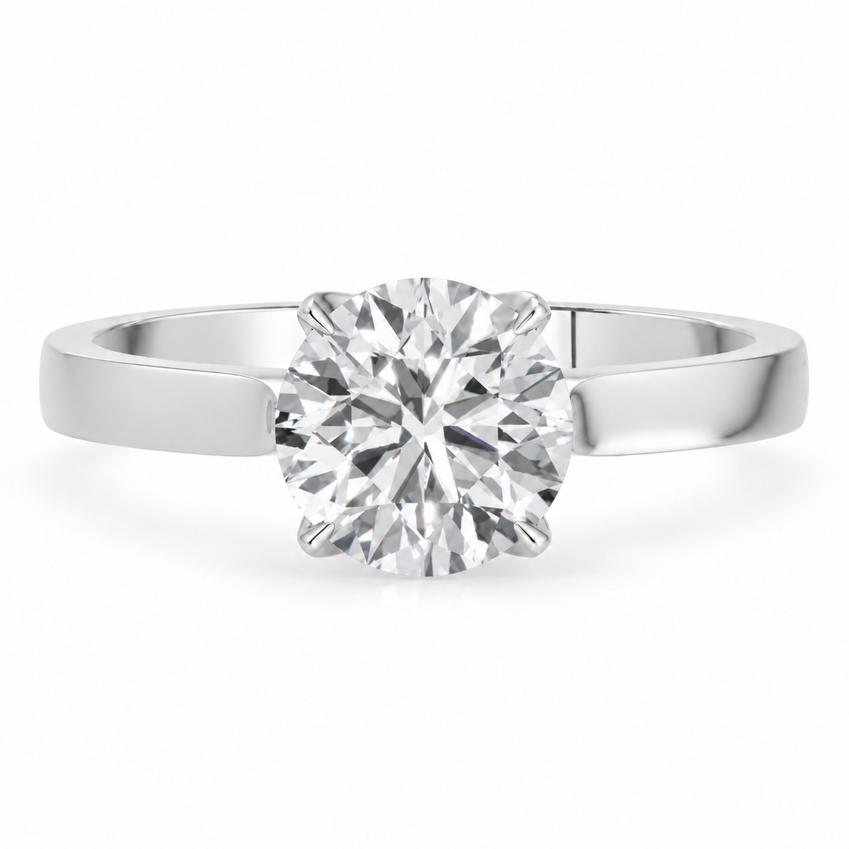 Round, white gold