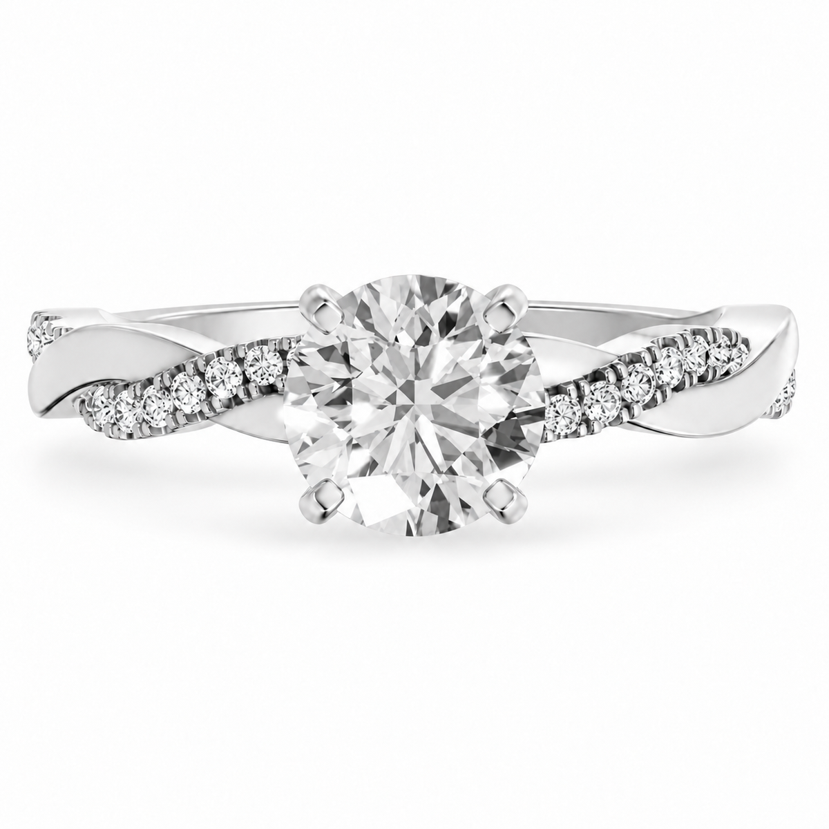 Round, white gold