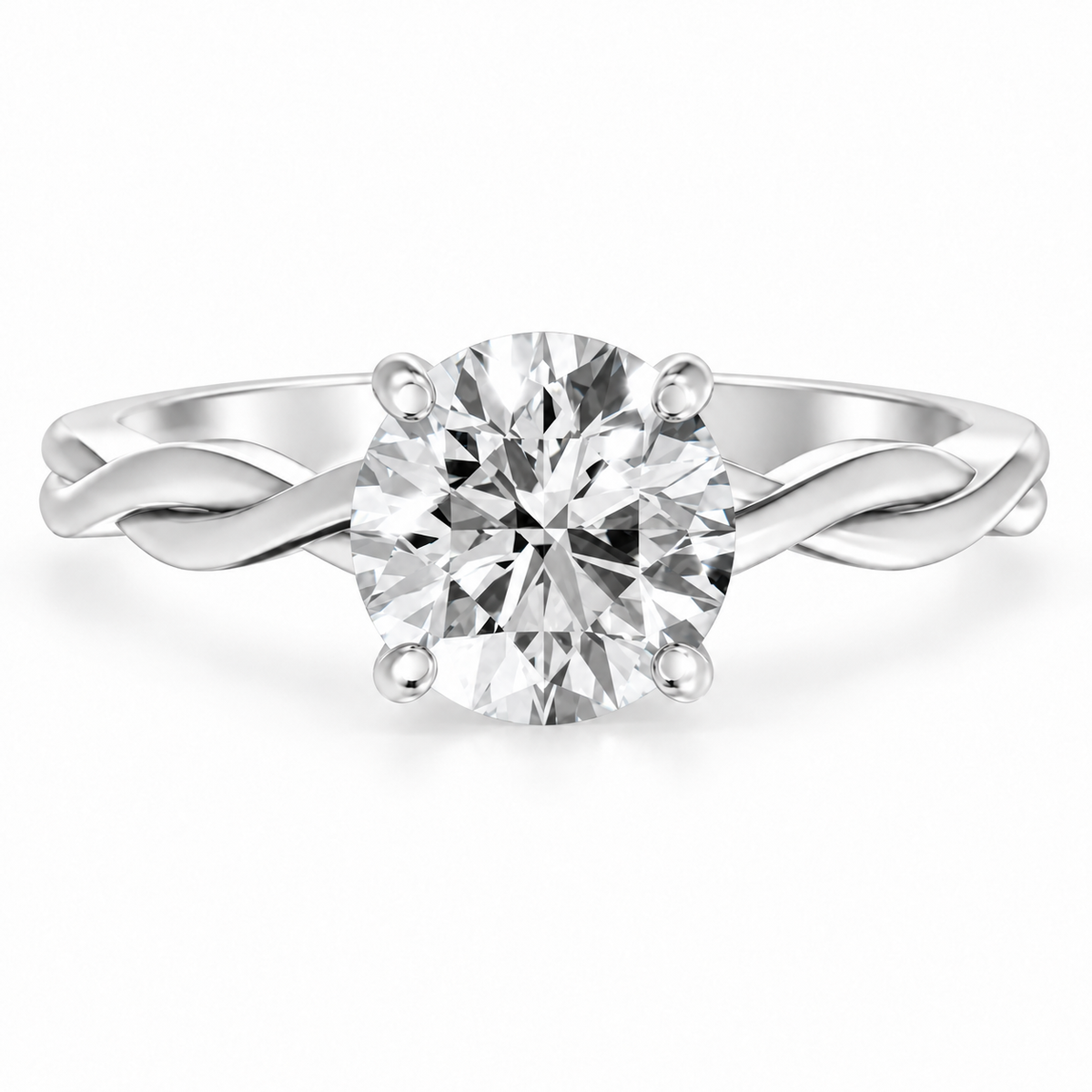 Round, white gold