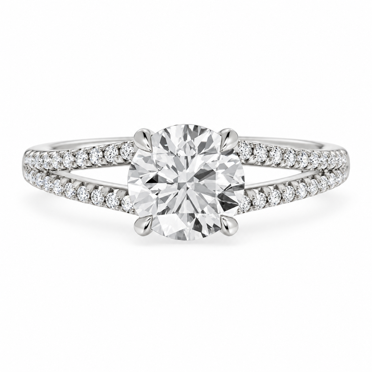 Round, white gold