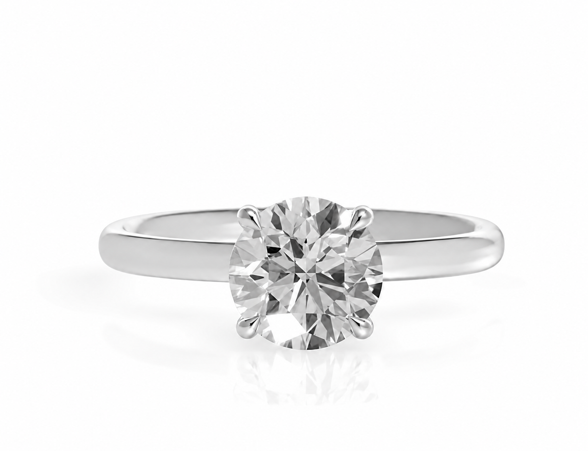 Round, white gold
