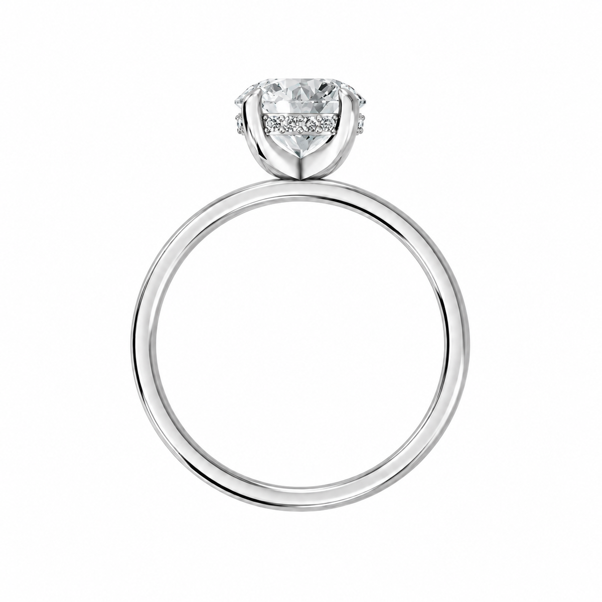 Round, white gold