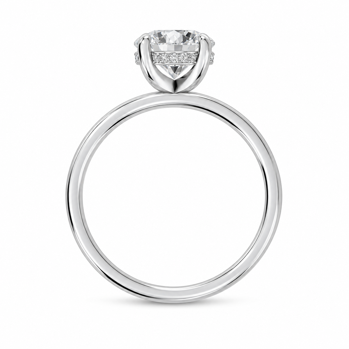 Round, white gold
