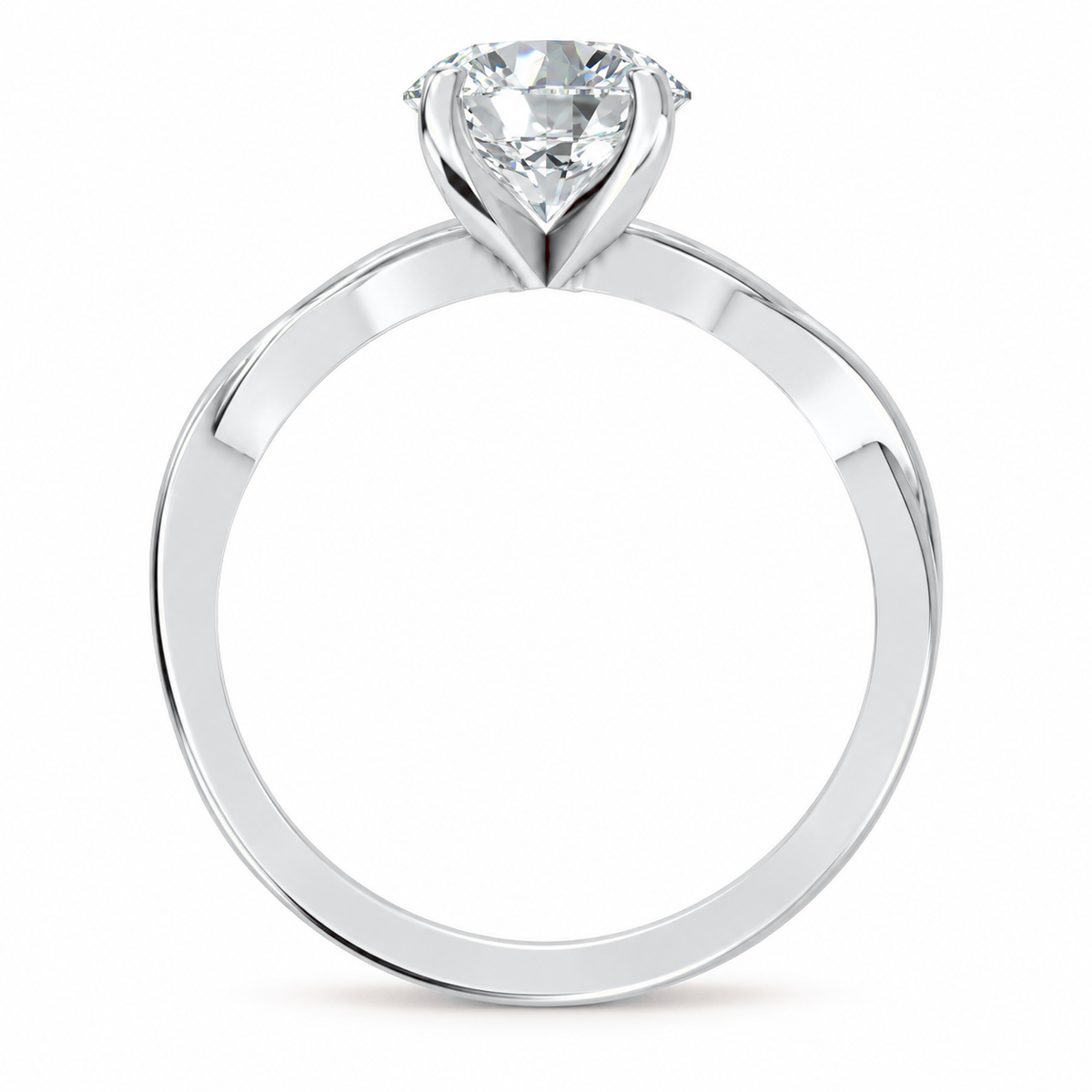 Round, white gold