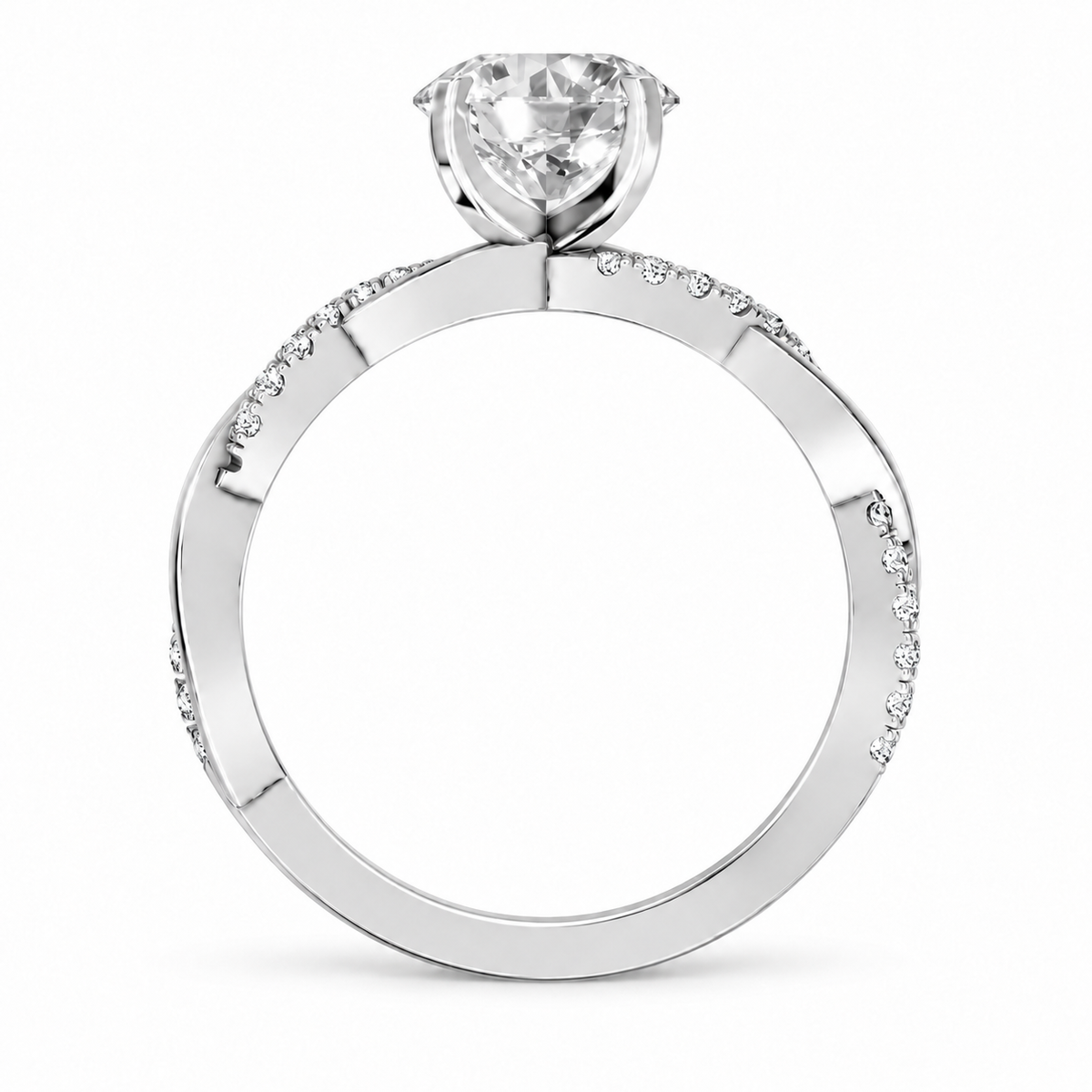 Round, white gold